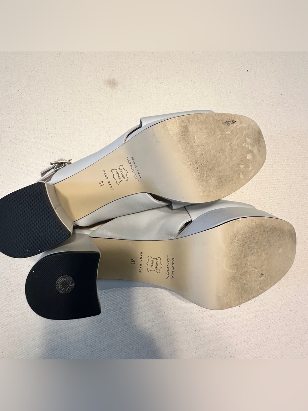 Sacha London Slingback Block Heel Platform Criss Cross Grey size 8.5 - Picture 4 of 5
